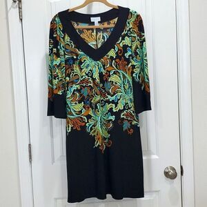 K. JORDAN Women’s 3/4 Sleeve,  Black Dress, Size 14